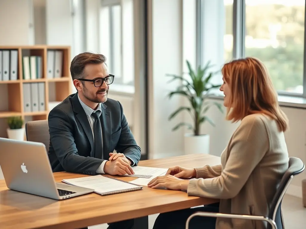 A financial advisor discussing financing options with a homeowner.